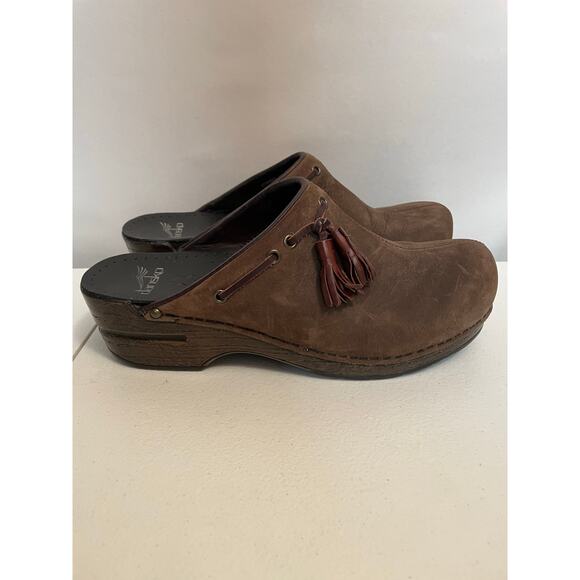 Dansco clog women’s size 39 brown leather with tassel, slip on - Picture 3 of 11